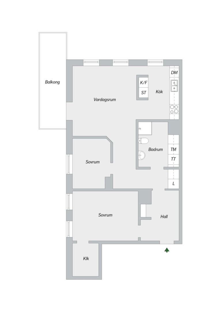 Planritning, Sturehillsvägen 16, 6/6 tr