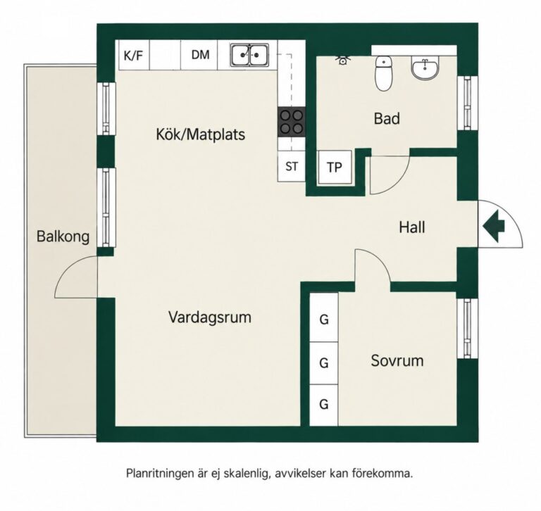 Planritning, Sjöviksvägen 76, 6tr.