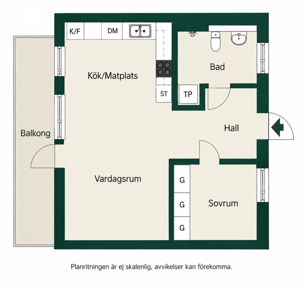 Planritning, Sjöviksvägen 76, 6tr.
