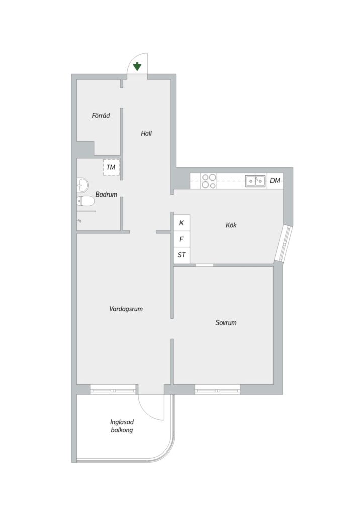 Planritning, Skarpbrunnavägen 11, 6tr
