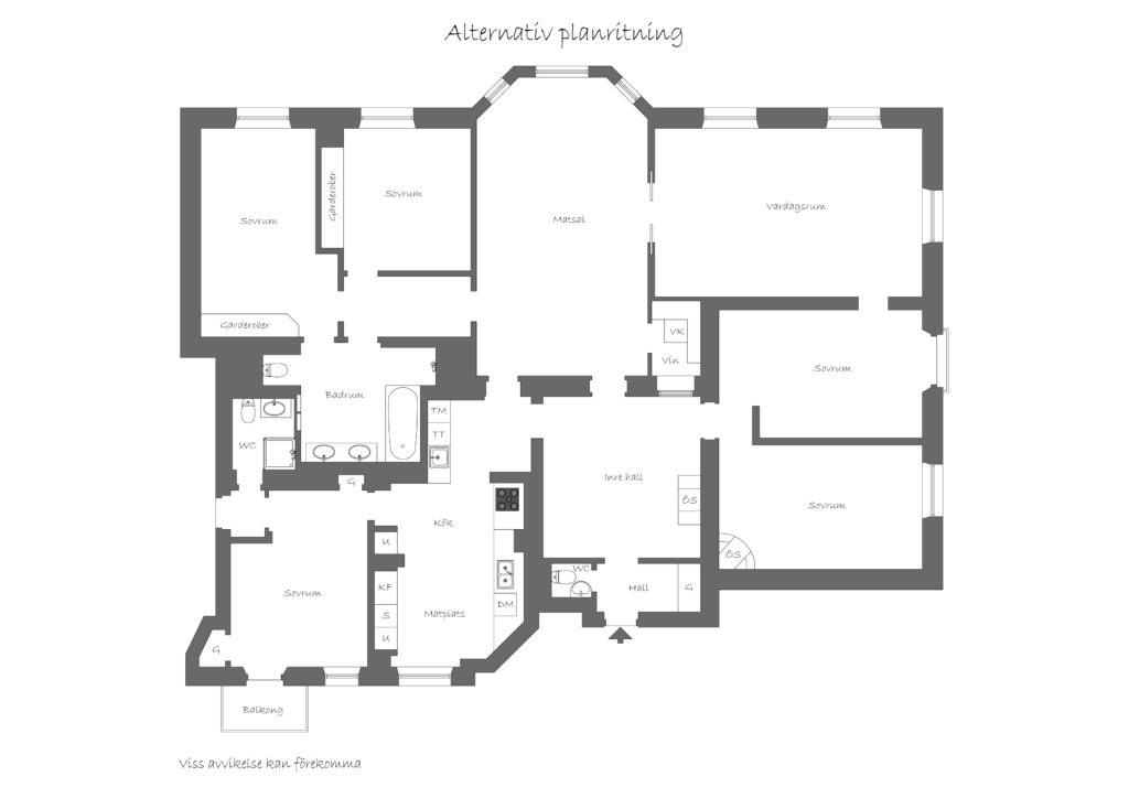 Planritning, Strandvägen 67, 5 tr