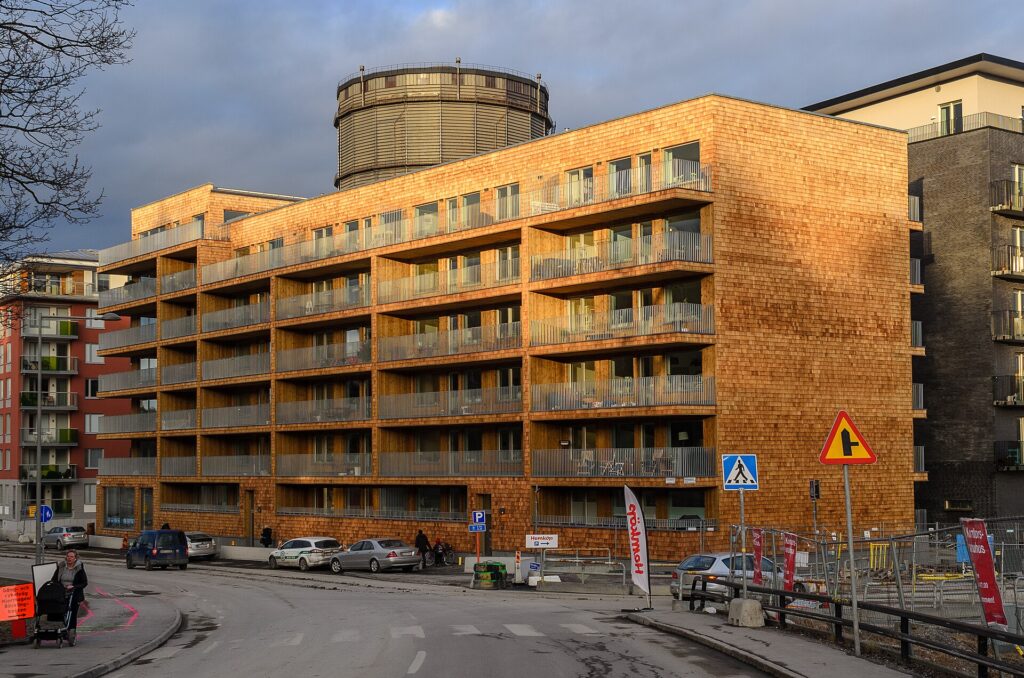 Nybyggda flerbostadshus i Norra Djurgårdsstaden