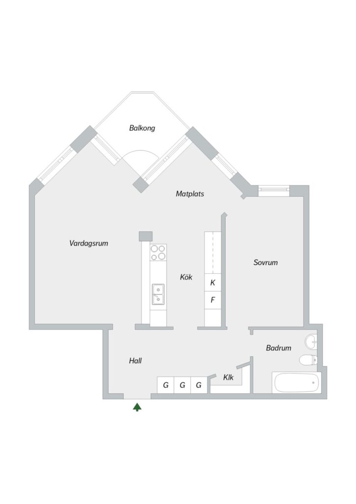 Planritning, Albyvägen 15, 5tr