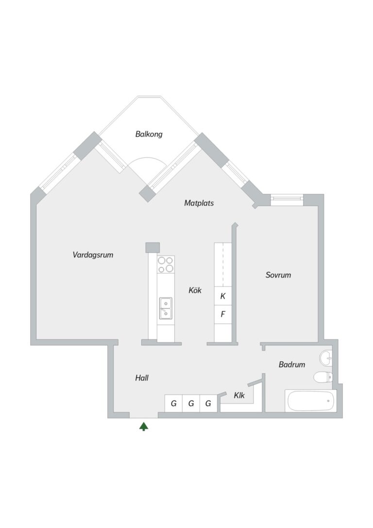 Planritning, Albyvägen 15, 5tr