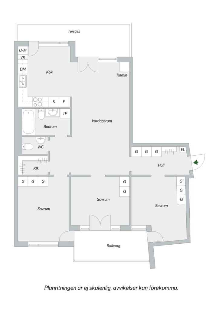 Planritning, Midskeppsgatan 16, 6 tr