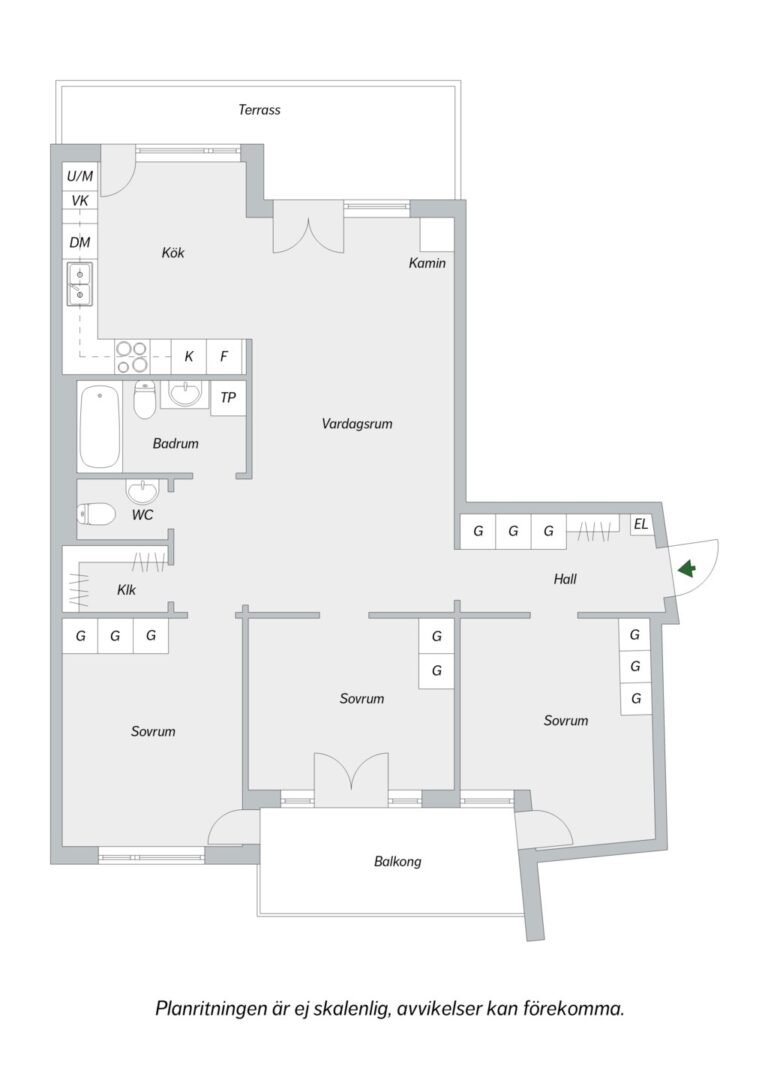 Planritning, Midskeppsgatan 16, 6 tr