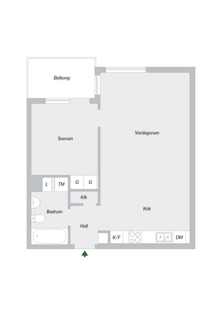 Planritning, Hildebergsvägen 14, 1tr